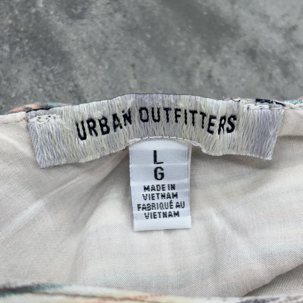 Urban Outfitters Dress Womens L Serendipity Mini Babydoll Wide Boxy Linen Stripe - Picture 7 of 11